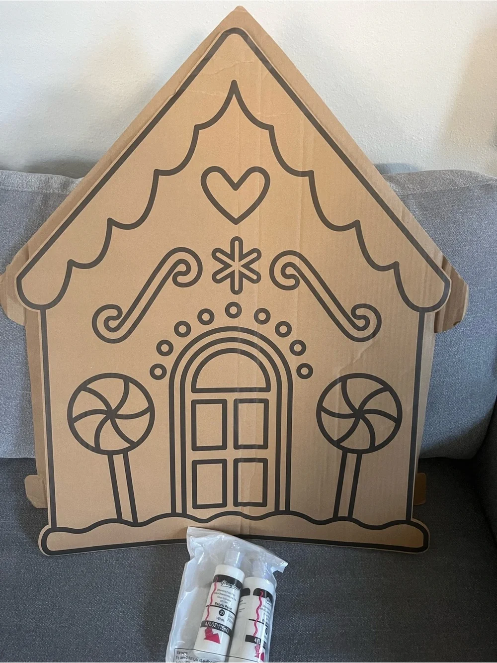 Holiday Cardboard Gingerbread House Kit – Brown